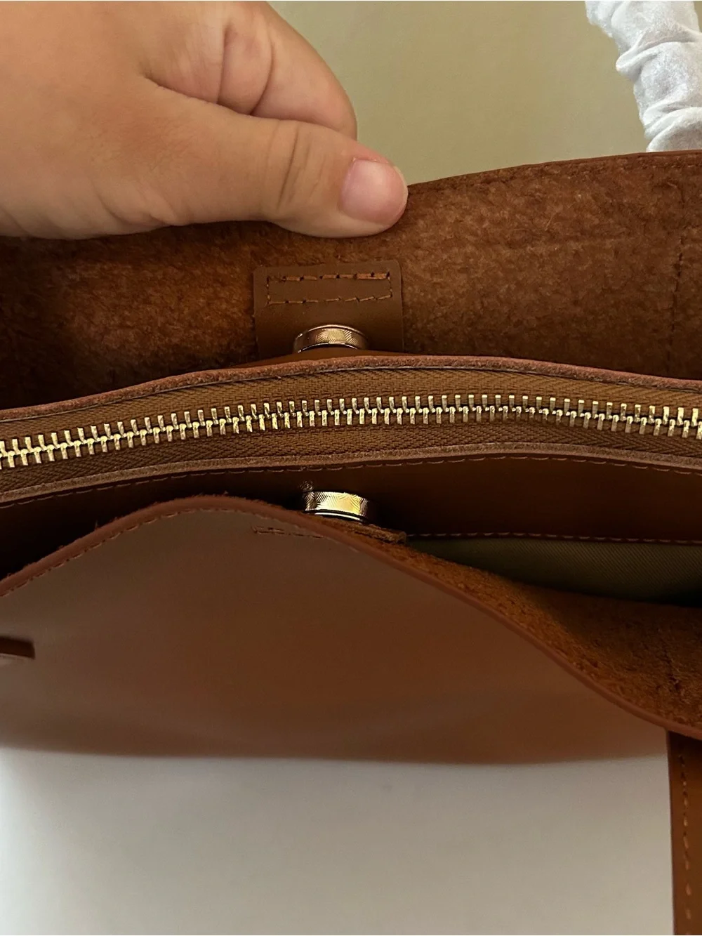 Minimalist Brown Leather Top-Handle Tote Bag